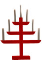 Adventsljusstake 7-armad Pyramid Röd 46 cm Konstsmide